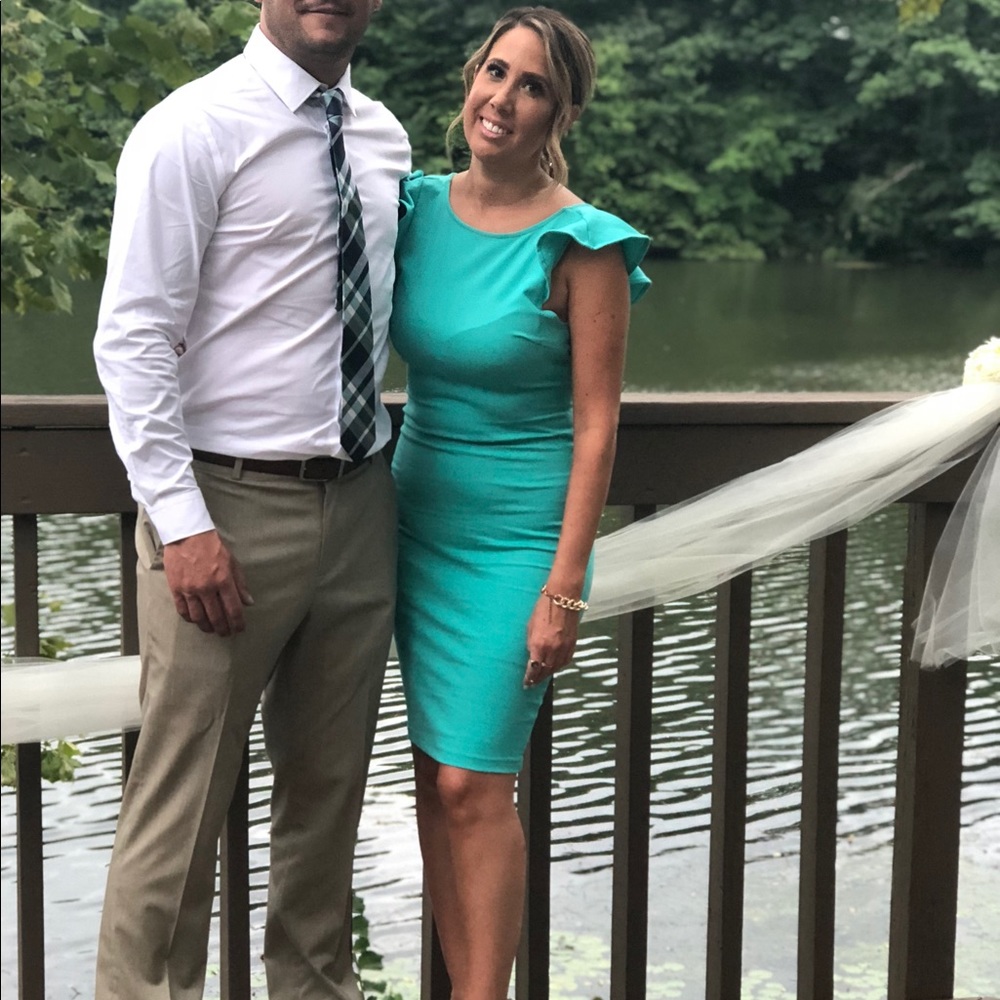 NEW Teal size Medium midi low back dress